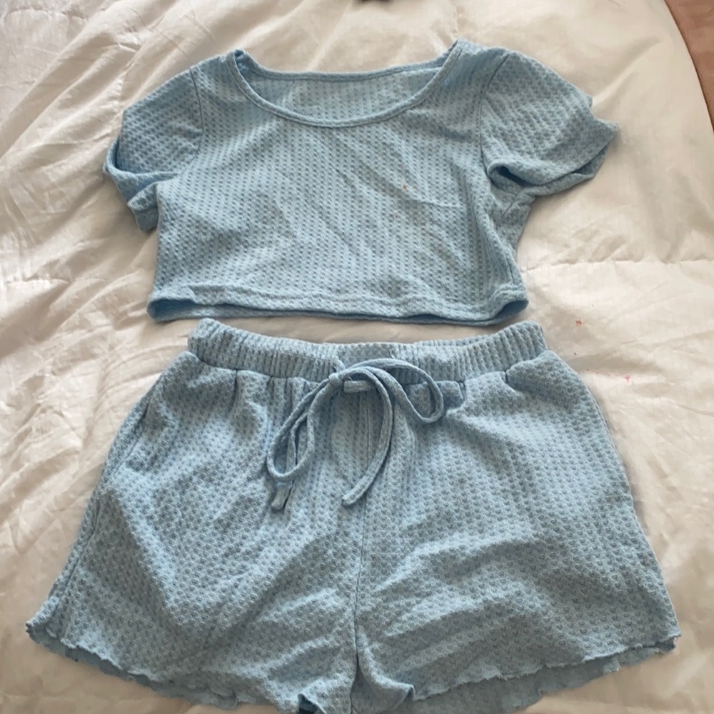 Baby blue two piece set